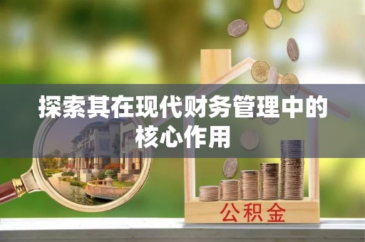 淮上探索其在现代财务管理中的核心作用