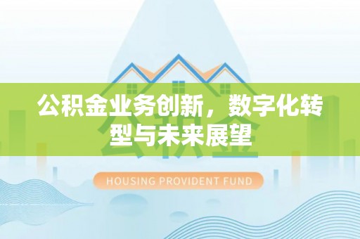 淮上公积金业务创新，数字化转型与未来展望